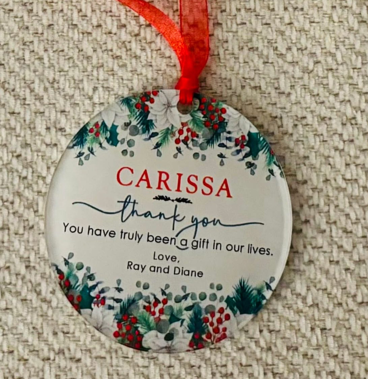 Thank You Christmas Ornaments