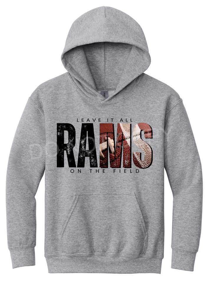 Leave it all on the Field - Rams Football Adult Tee