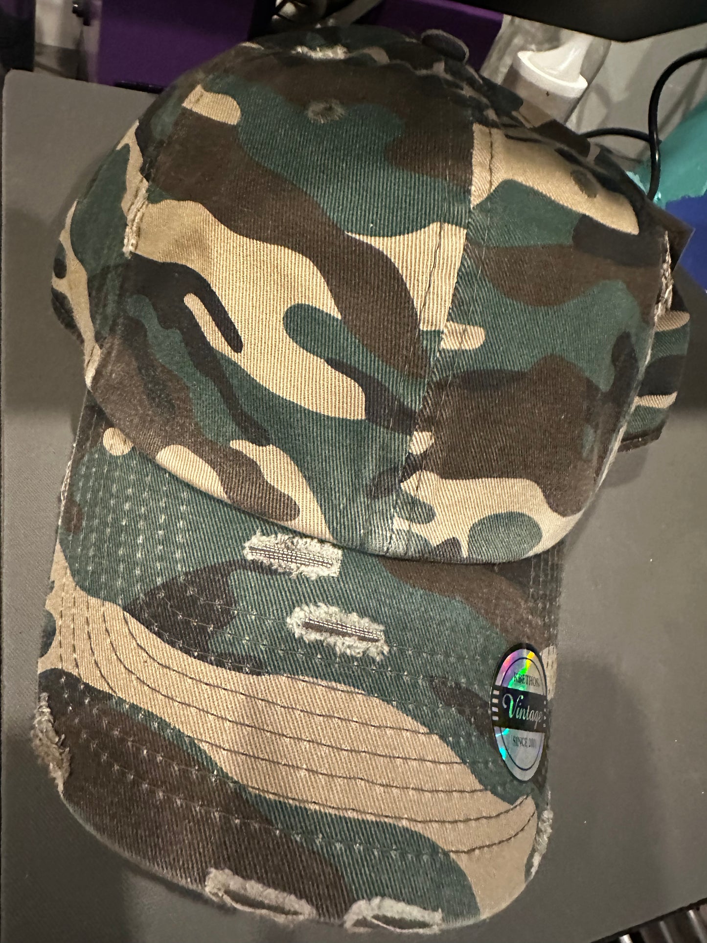 CD Rams Football Vintage Camo Hat