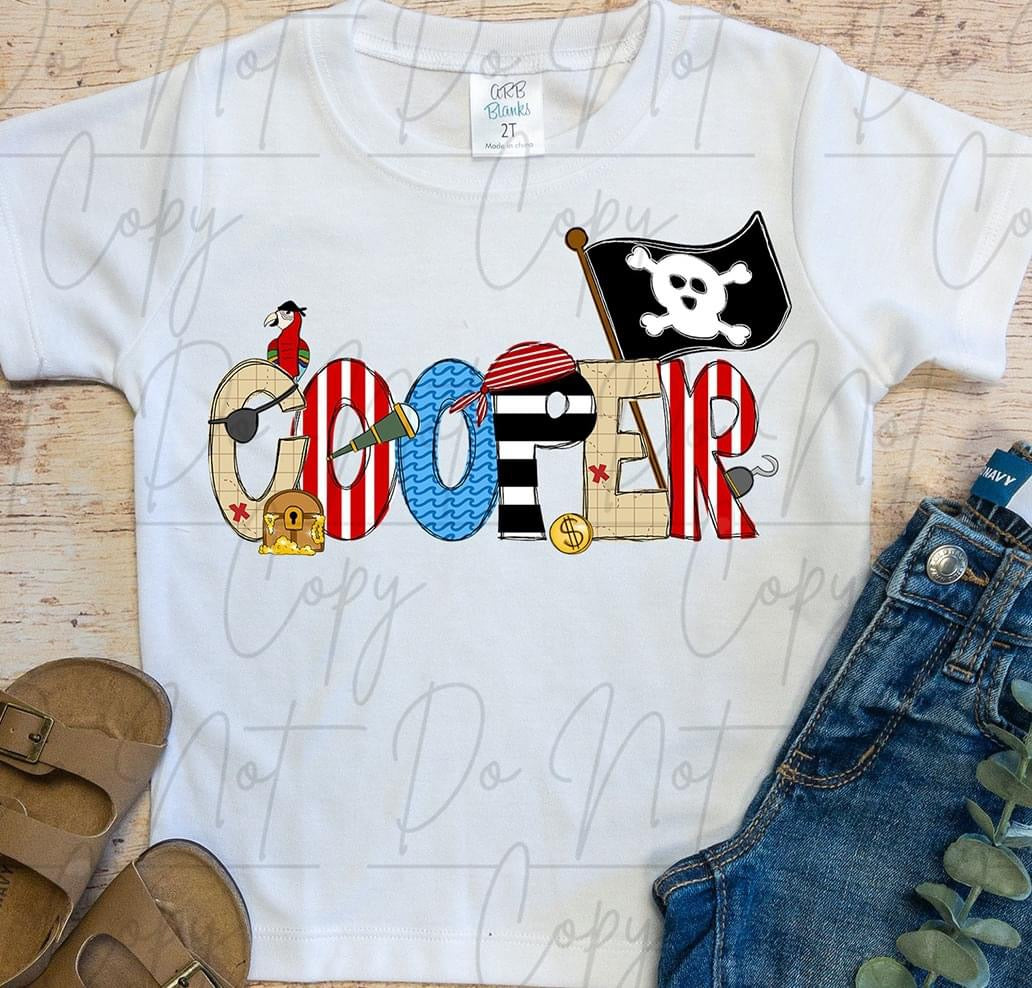 Custom Name Pirate Font Tee