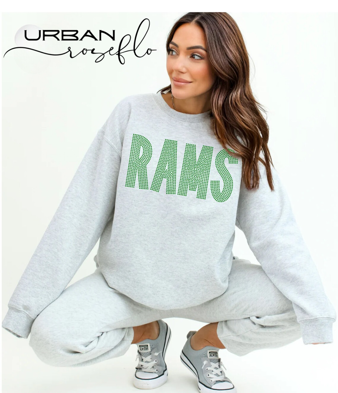 Rams Spangled Crewneck Sweatshirt