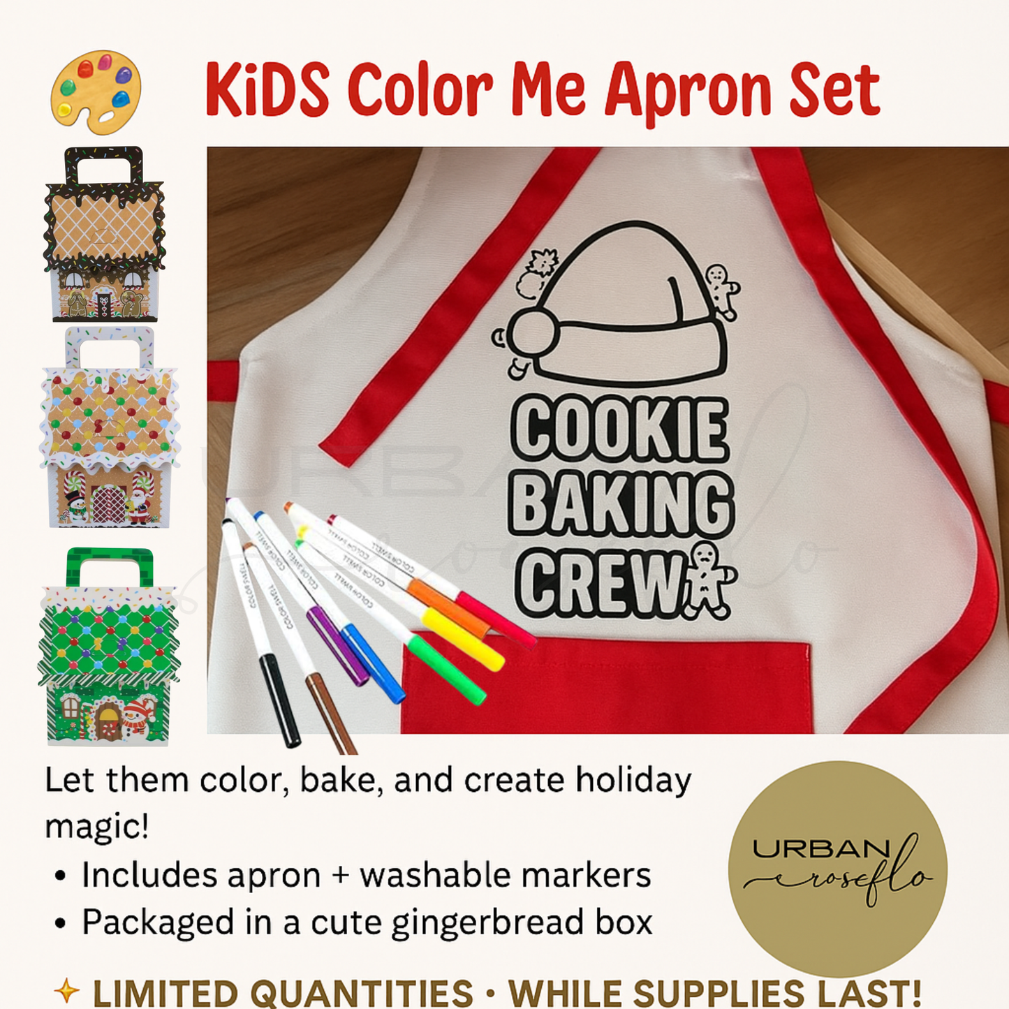 Kids Color Me Apron Set