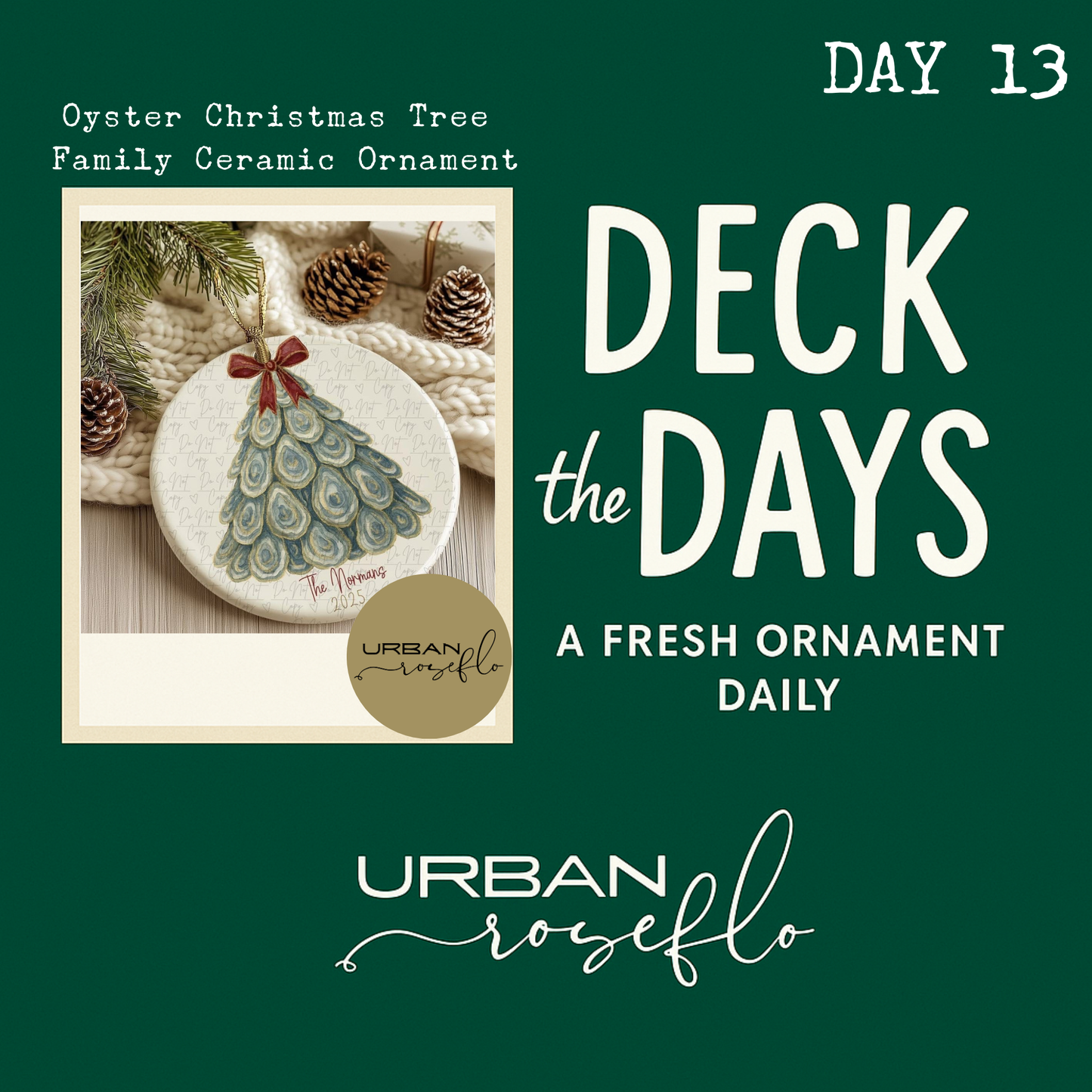 Oyster Christmas Tree Family Ornament