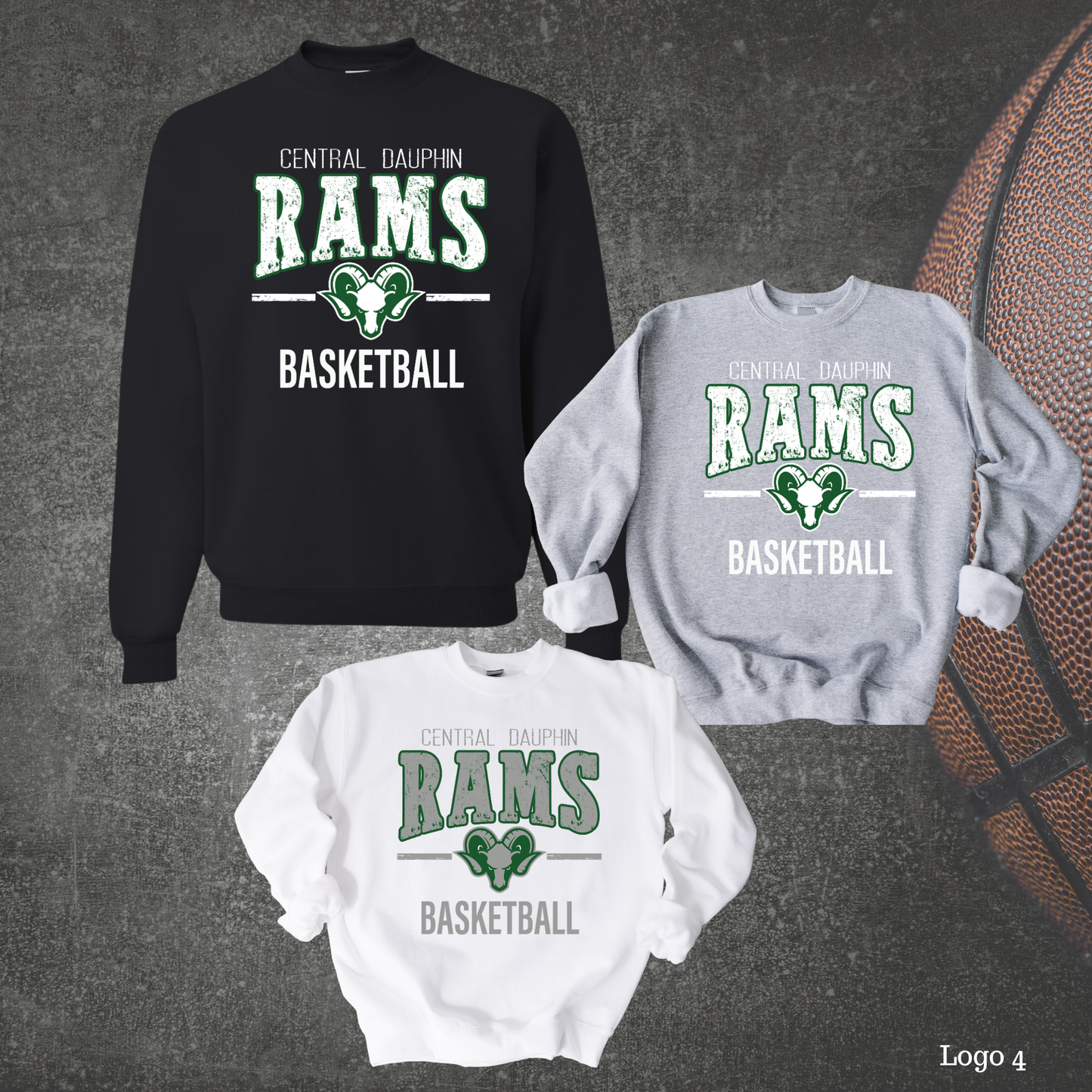 CD Girls Middle School Basketball Distressed Graphic