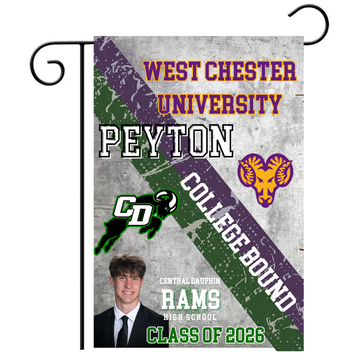 Custom College Bound Garden Flag / Graduation Yard Flag