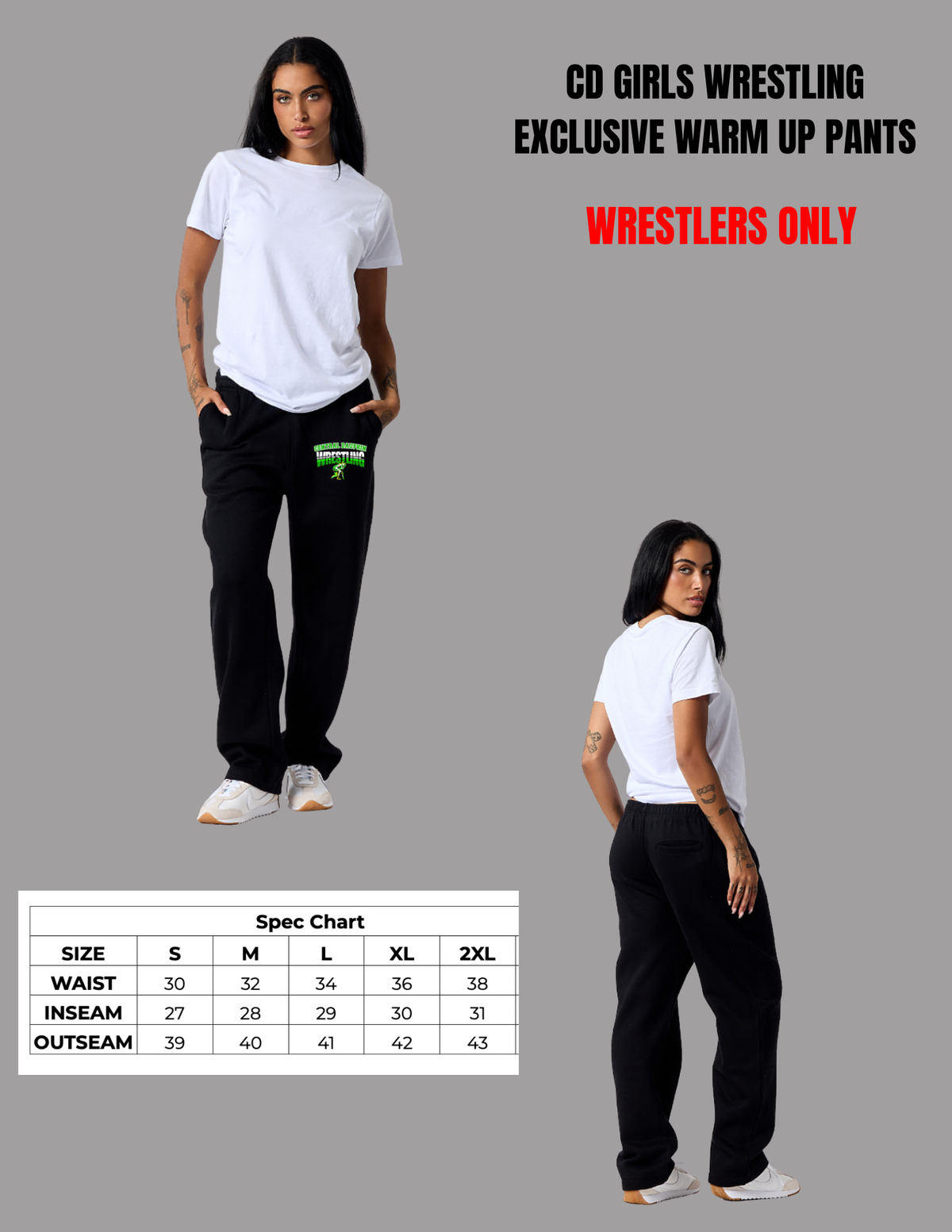 CD Girls Wrestling Only Exclusive Team Wear Sweatpants