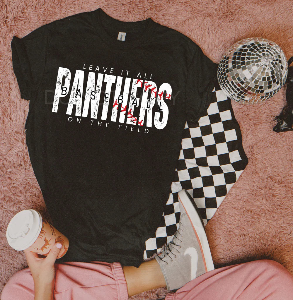Leave it all on the Field - Panthers Baseball Adult Tee