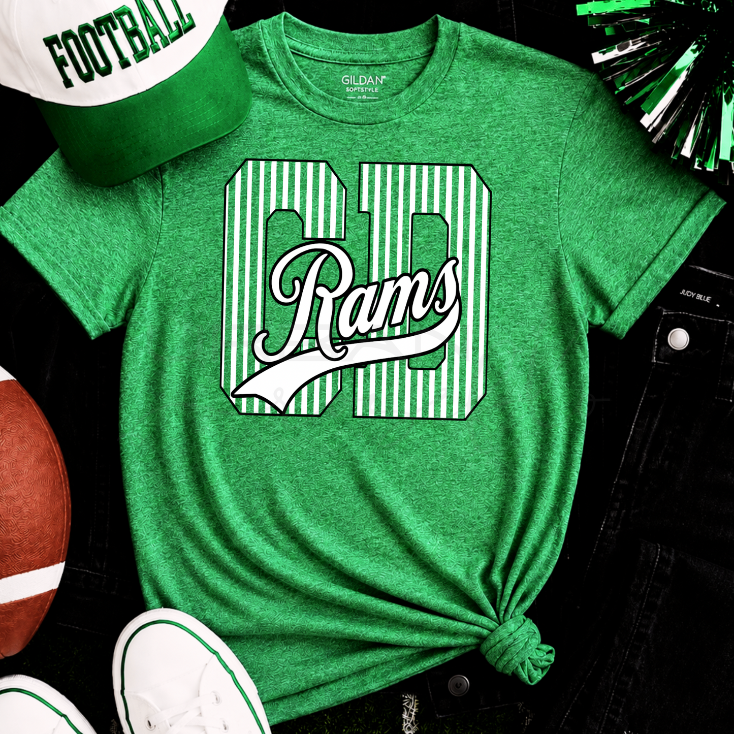 Custom Striped Letter w/Mascot
