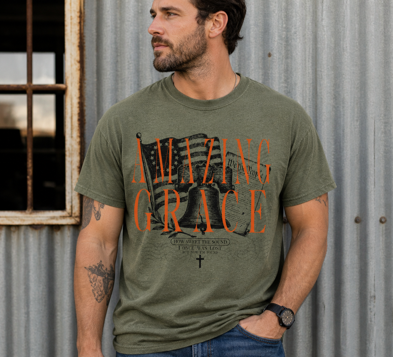 Amazing Grace Patriotic Shirt / Christian Americana Shirt