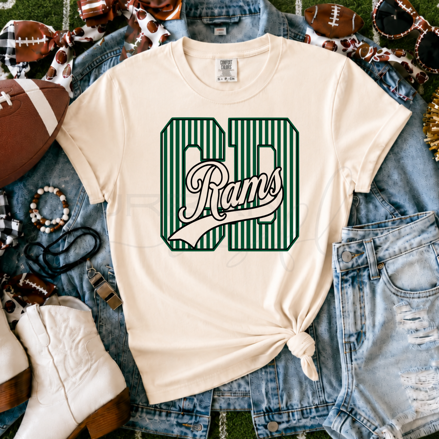 Custom Striped Letter w/Mascot