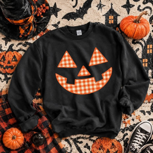 GIngham Pumpkin Face