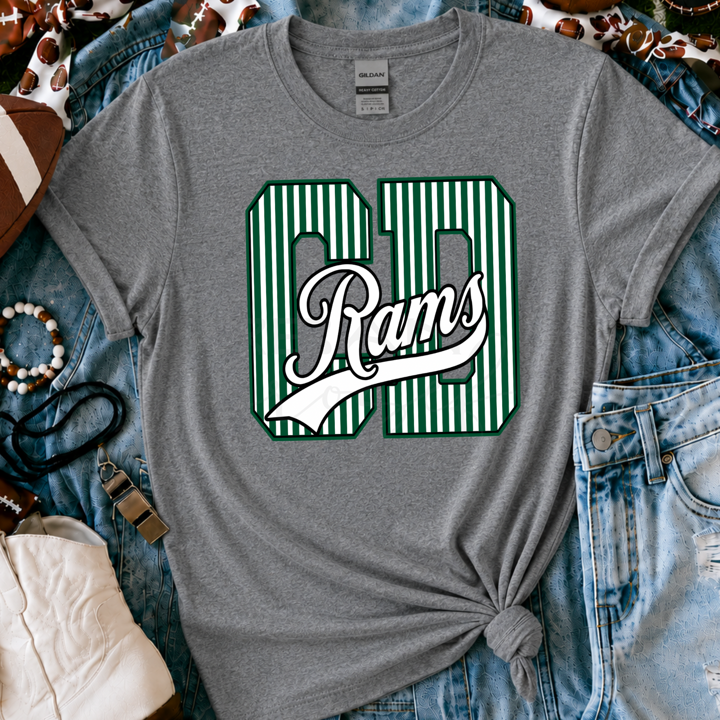 Custom Striped Letter w/Mascot