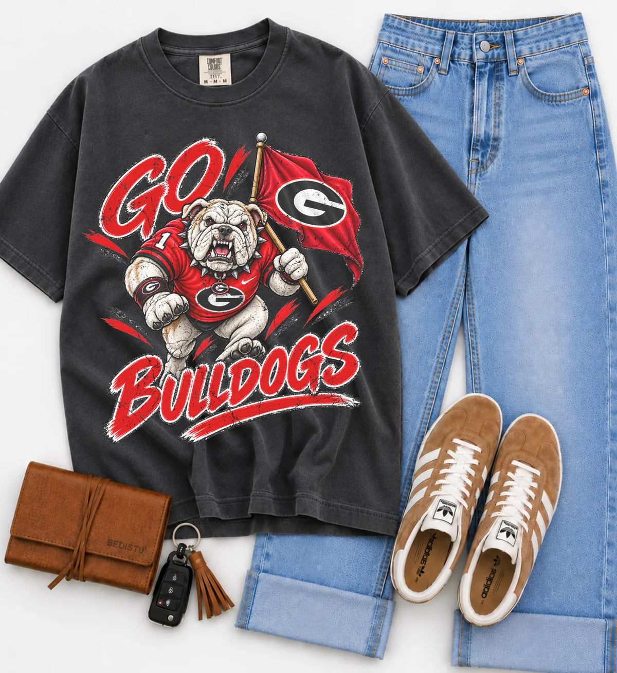 Vintage Distressed Go Mascots College
