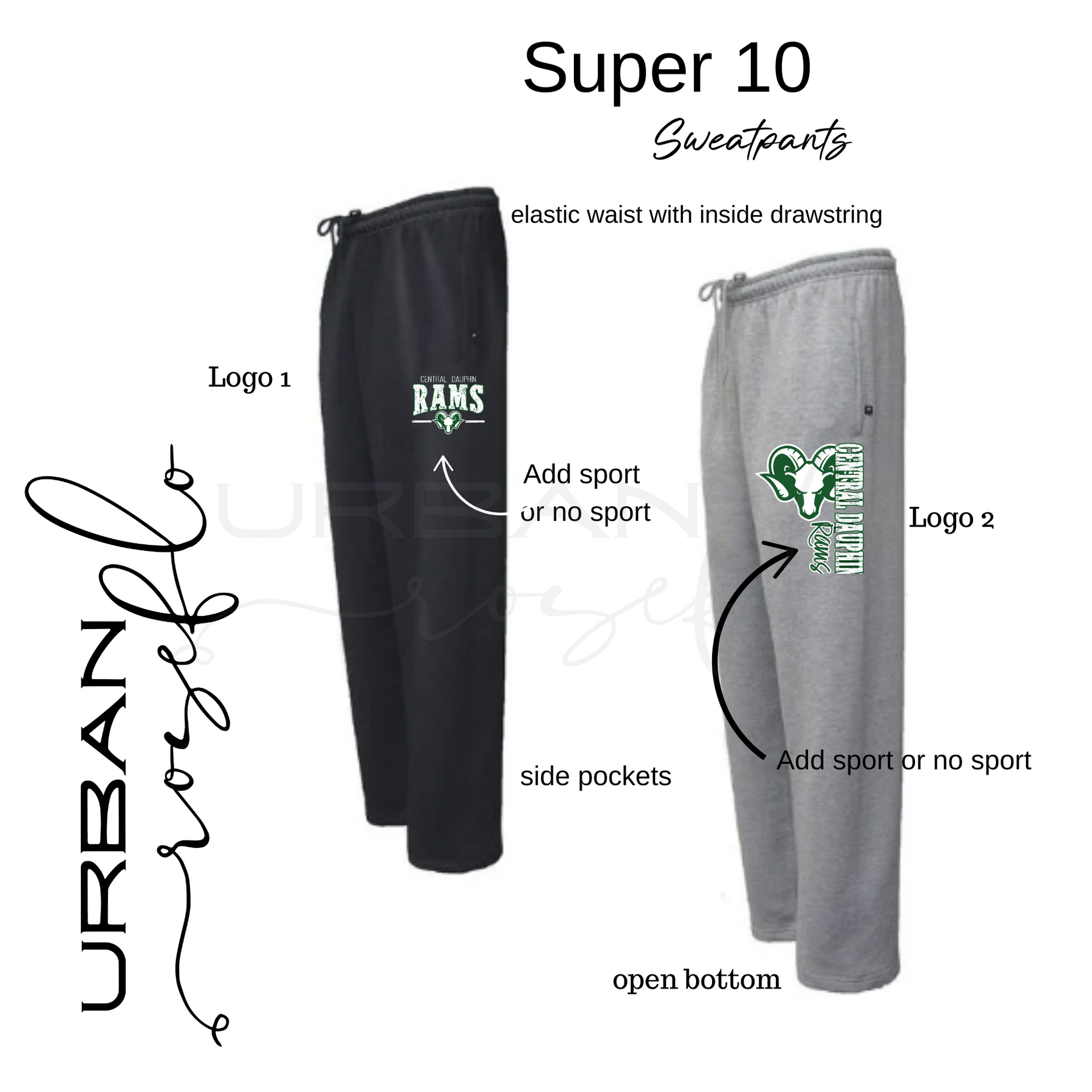 CD Rams Super 10 Sweatpants Urban Roseflo LLC