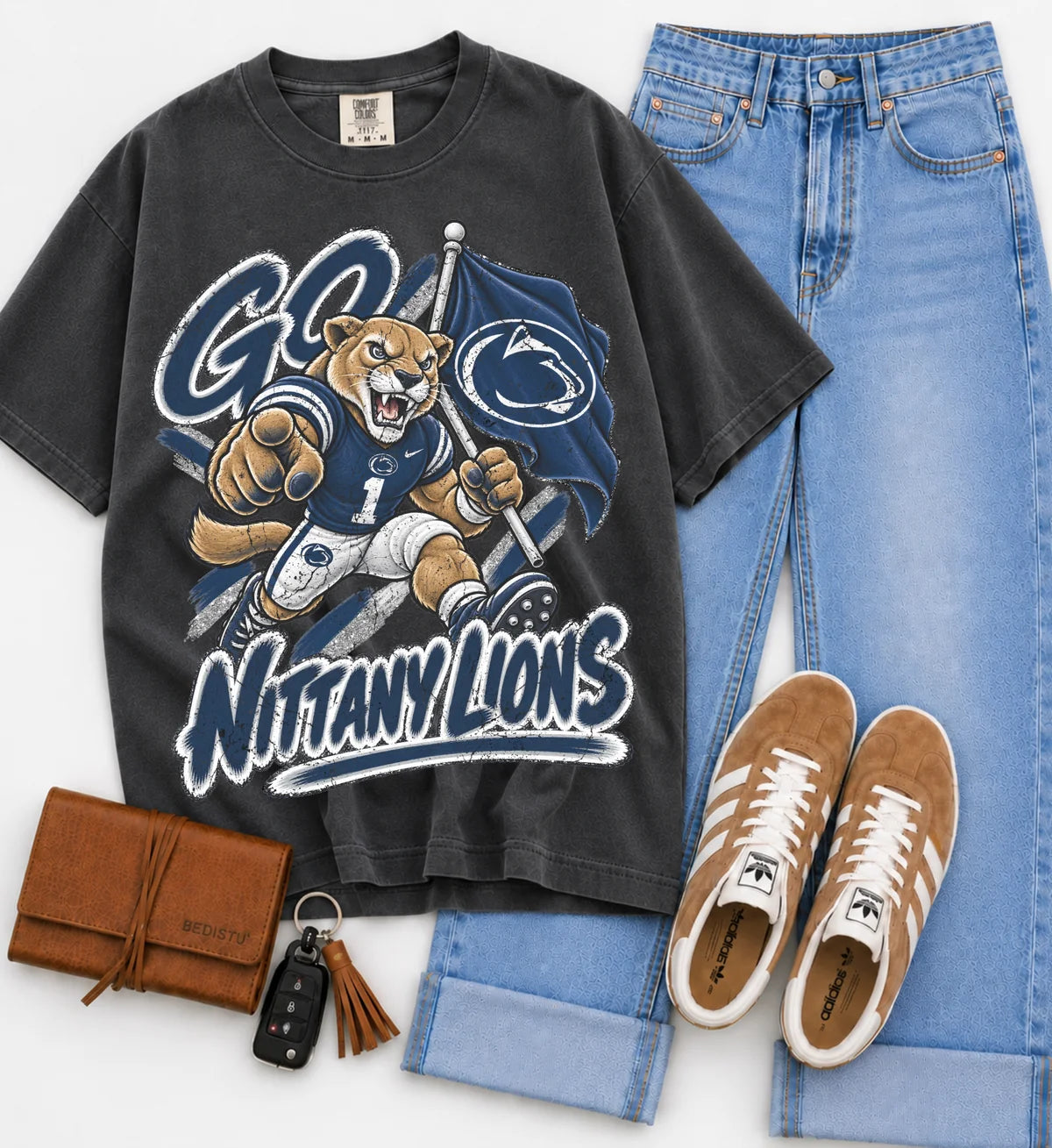 Vintage Distressed Go Mascots College