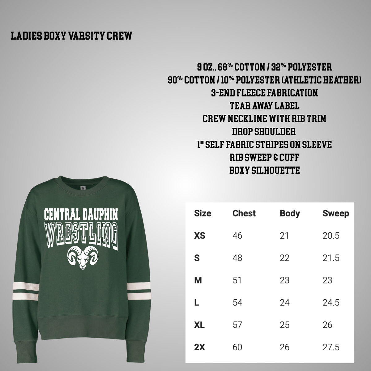 CDBW Ladies Boxy Varsity Crew (Arriving Late November)