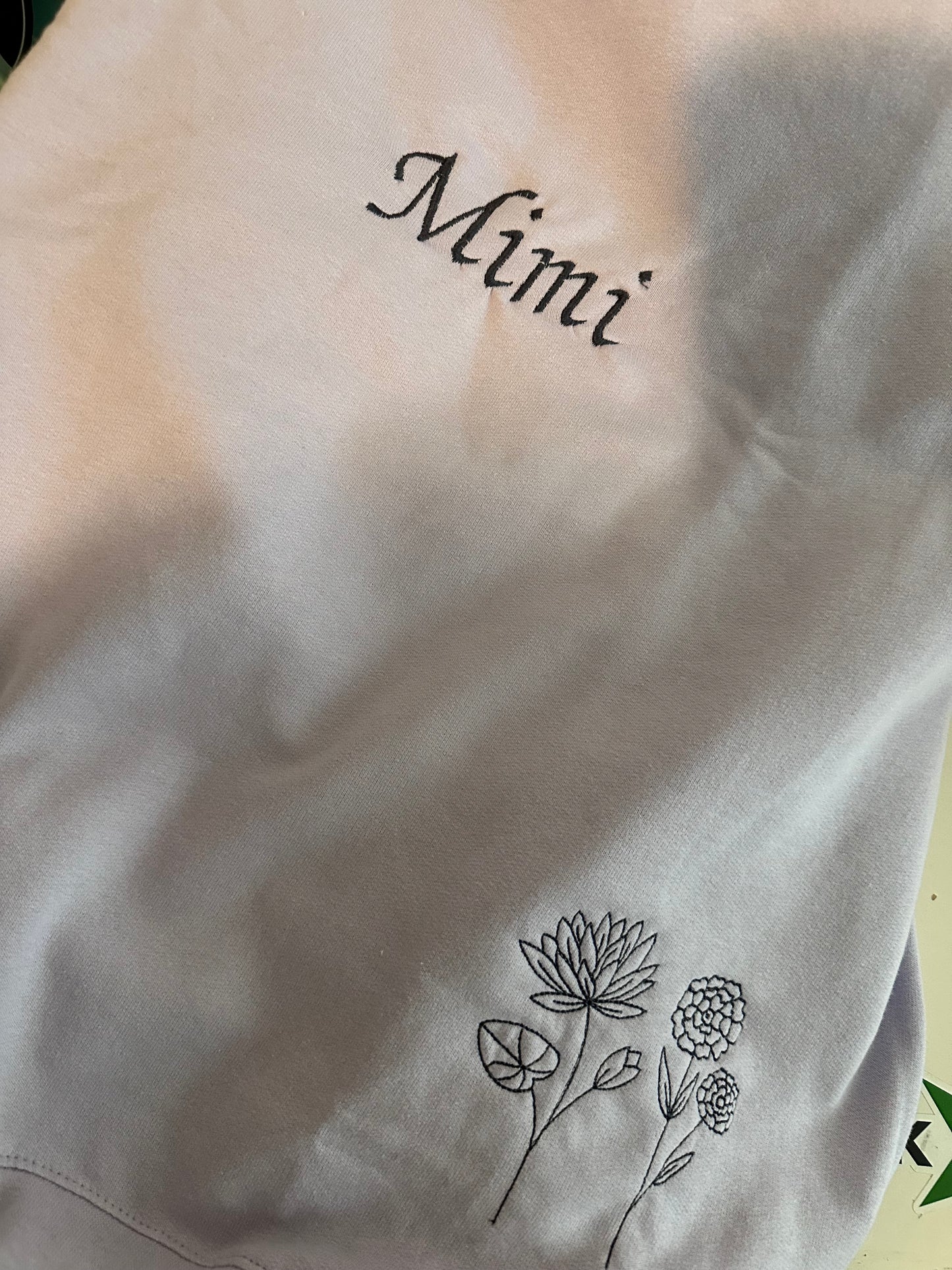 Custom Embroidered Birth Flower Sweatshirt