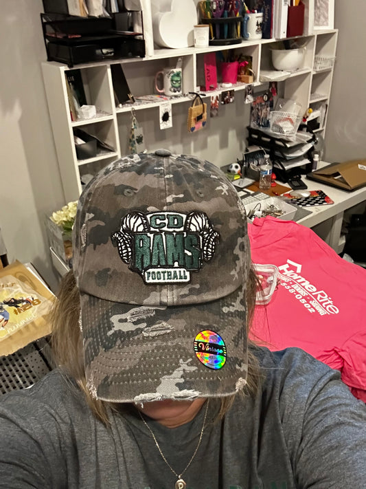 CD Rams Football Vintage Camo Hat