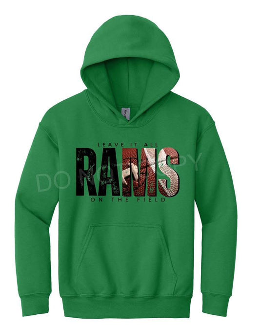 Leave it all on the Field - Rams Football Adult Crewneck Sweatshirt
