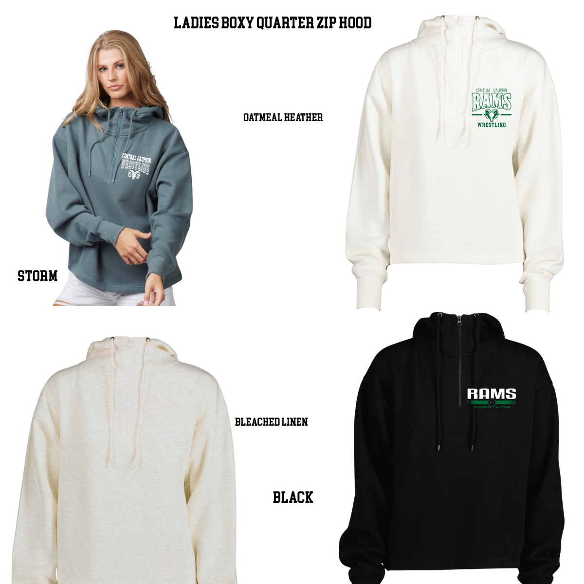 CDBW Ladies Boxy Quarter Zip Hood