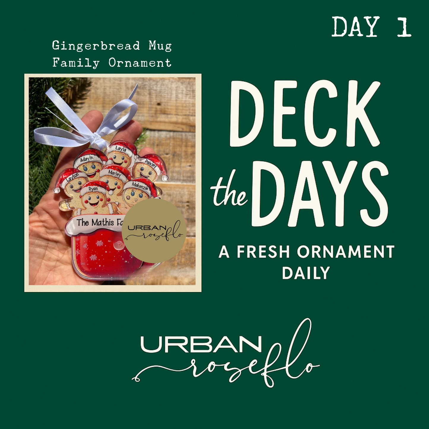 Gingerbread Mug Family Ornament