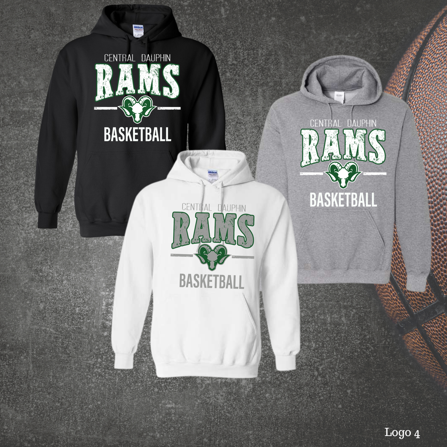 CD Girls Middle School Basketball Distressed Graphic