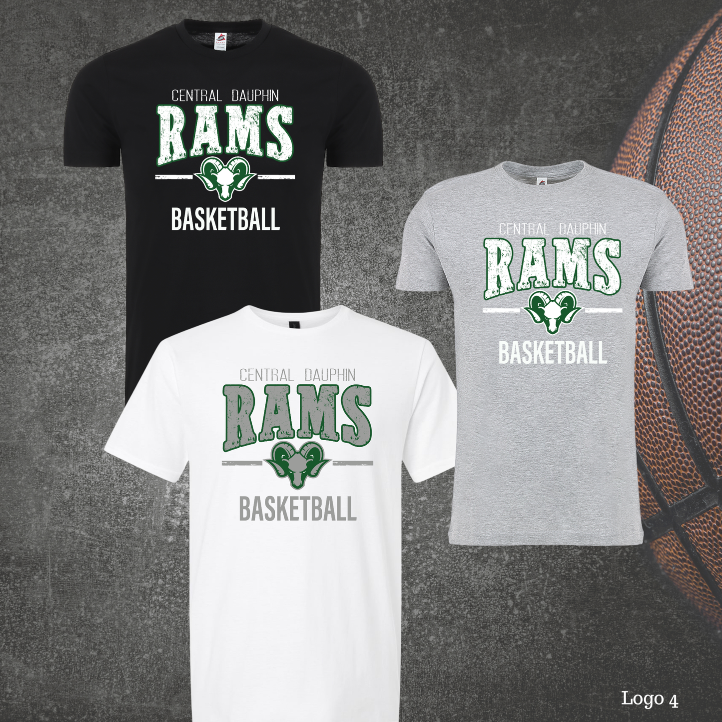 CD Girls Middle School Basketball Distressed Graphic