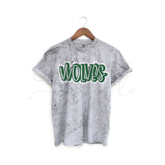 MV Wolves Outline Splatter Color Blast Tee
