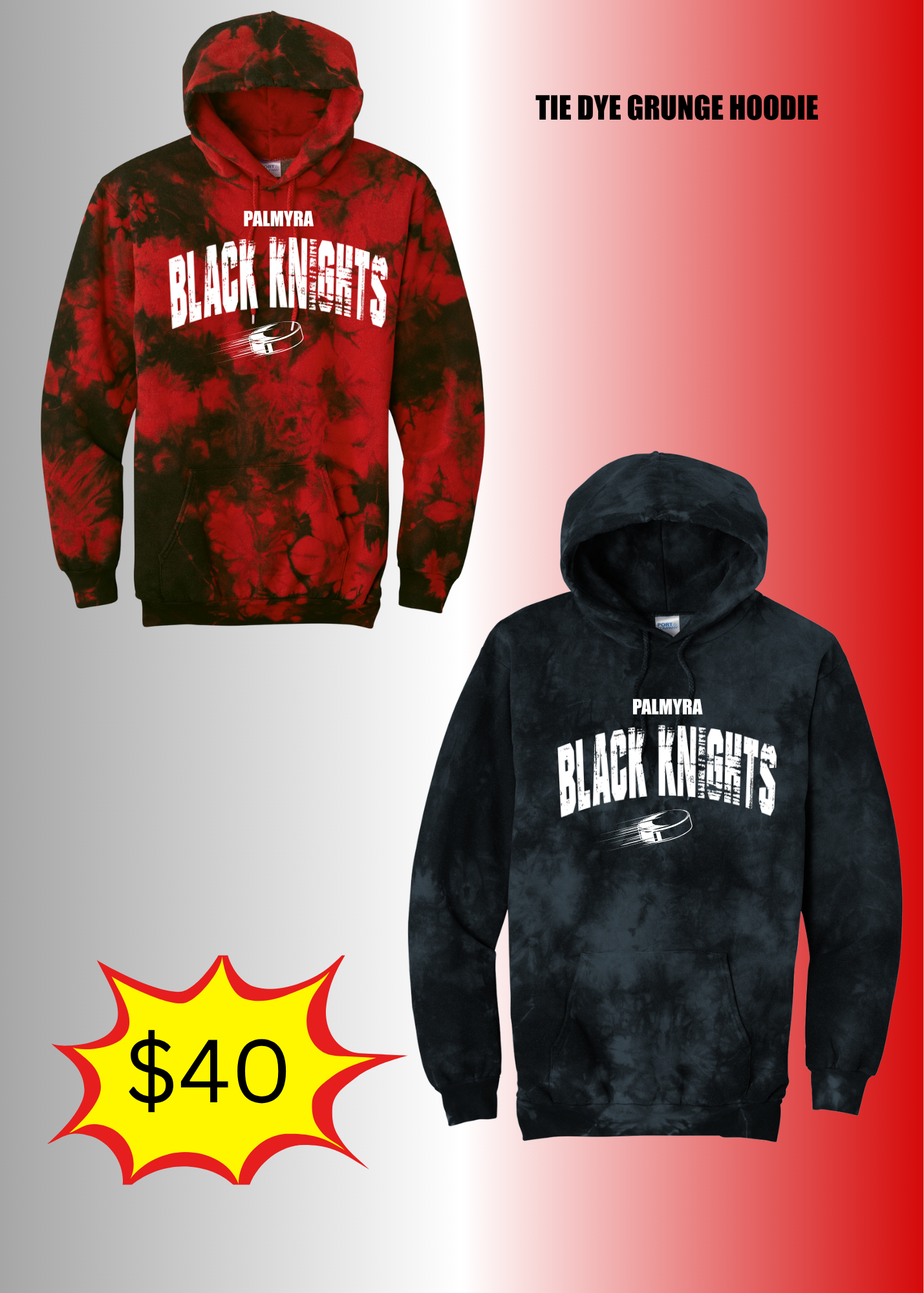 Palmyra Black Knights Tie Die Hoodie