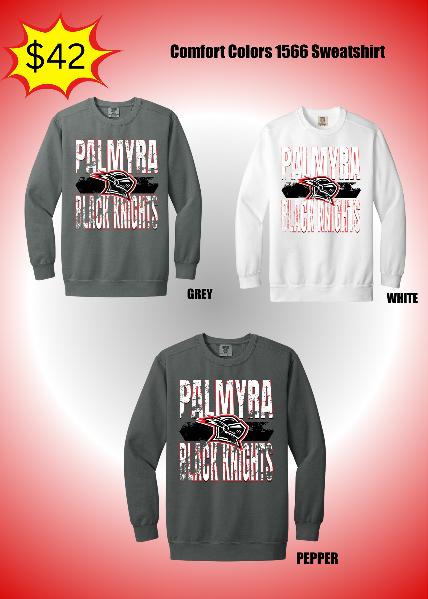 Palmyra Black Knights Comfort Colors Sweatshirt