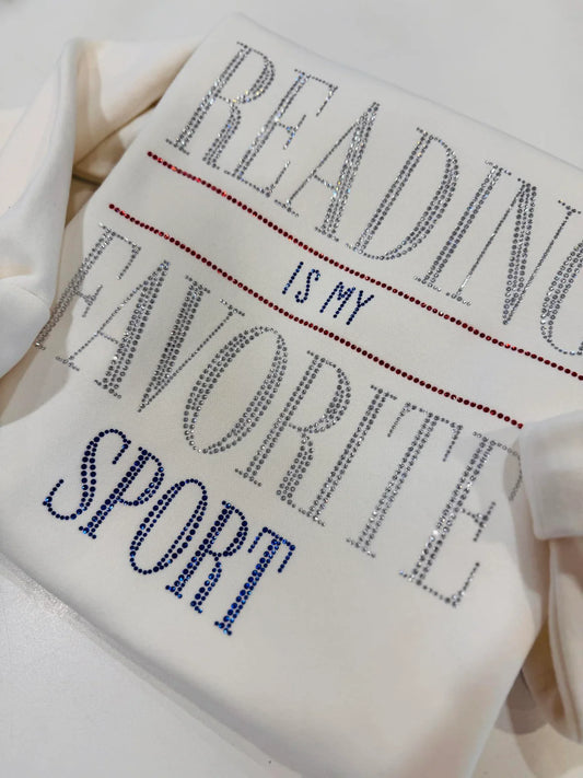 Reading is my Favorite Sport RHINESTONE TRANSFER