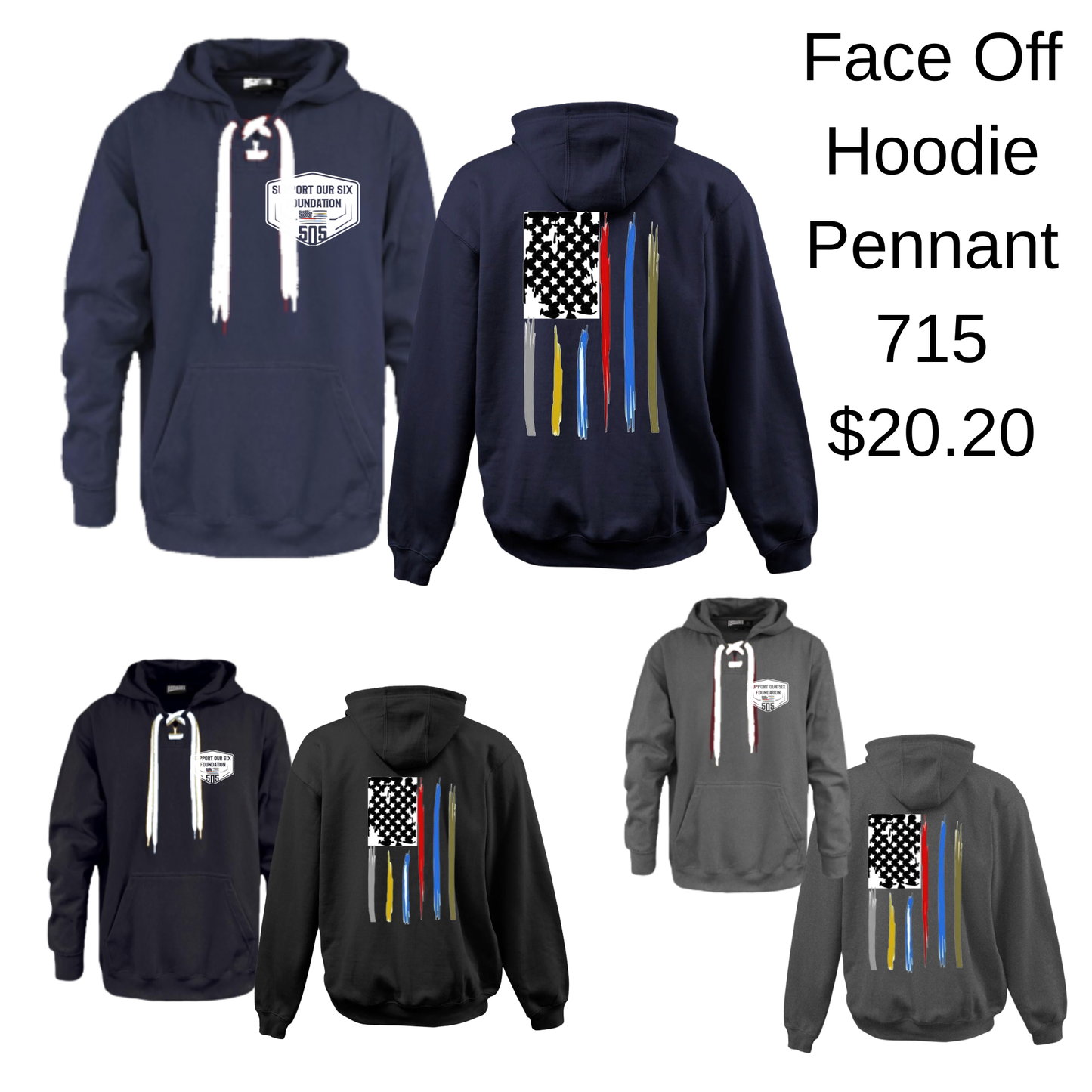 Support Our Six Face Off Hoodie