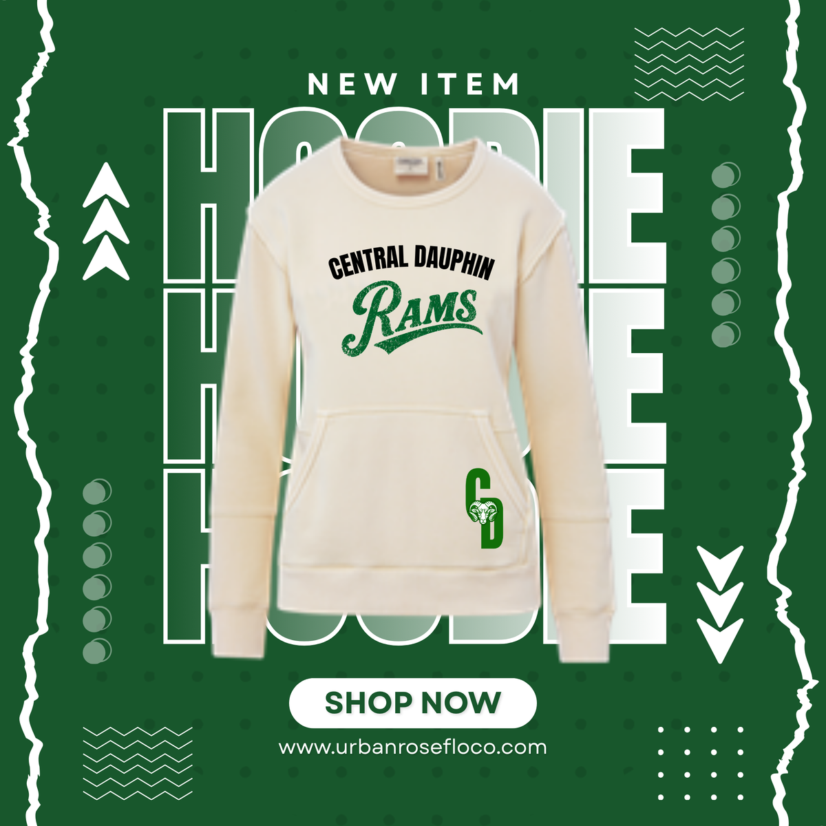 The Ladies Classic Ram Pocket Crewneck – Central Dauphin