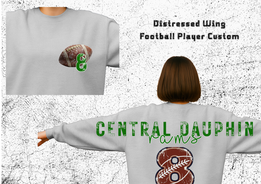 Custom Football Player Wingspan Sweatshirt