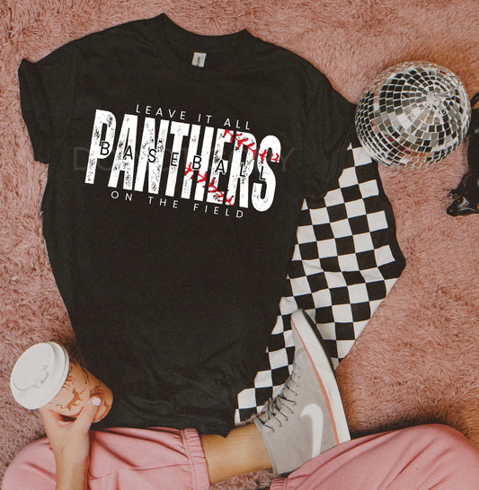 Leave it all on the Field - Panthers Baseball Adult Tee